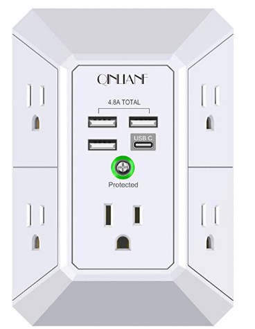 wall outlet surge protector with usb