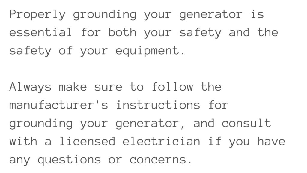 what happens if you don't ground a portable generator