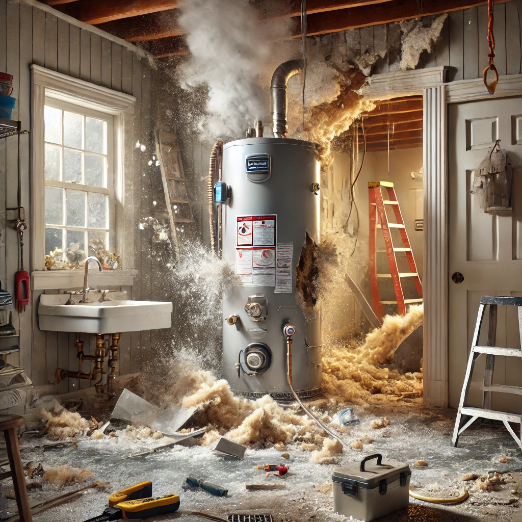 how long can water heater explode if turned off